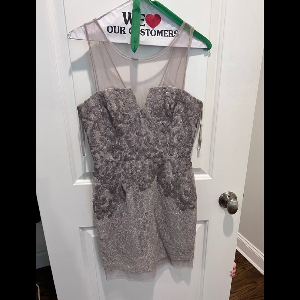 Gorgeous lace no sleeve dress, beautiful grey/purple. Worn once